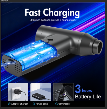 Compressed Air Duster, 300000RPM Car Vacuum Cleaner, Cordless Air Duster Cleaner Dust Blower for Computer, Keyboard, House, Outdoor and Car