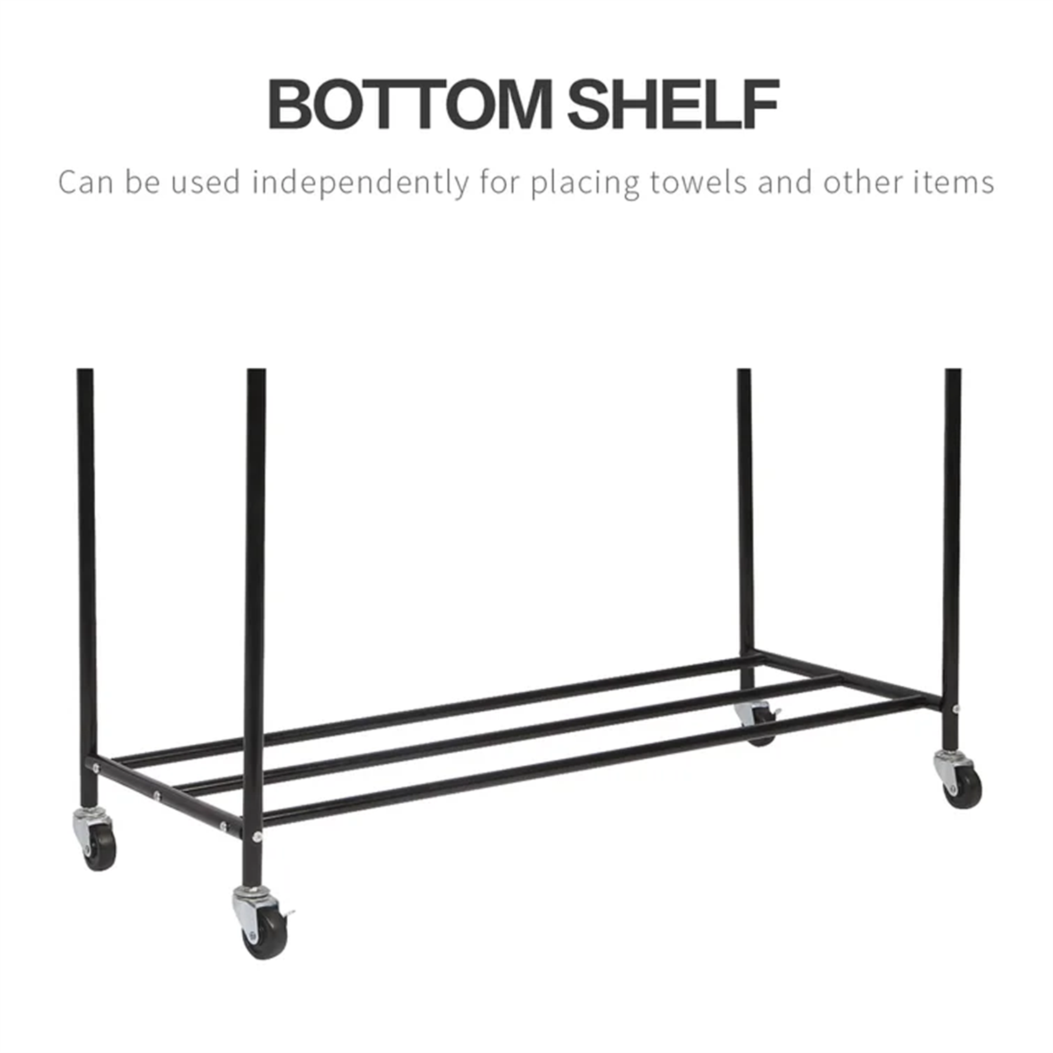 Amstech Laundry Hamper Sorter 4 Section, Laundry Sorter Cart with 4 Removable Bags and Rolling Wheels, Black