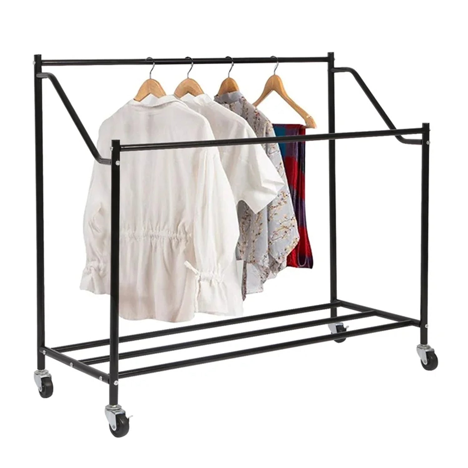 Amstech Laundry Hamper Sorter 4 Section, Laundry Sorter Cart with 4 Removable Bags and Rolling Wheels, Black