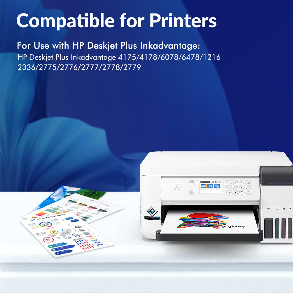 67XL Ink for HP 67 Ink Cartridge for HP 67 67XL for HP Ink 67 67XL Black and Tri-Color for DeskJet 2775 2776 2777 2778 2779 6078 6478 Printer Ink