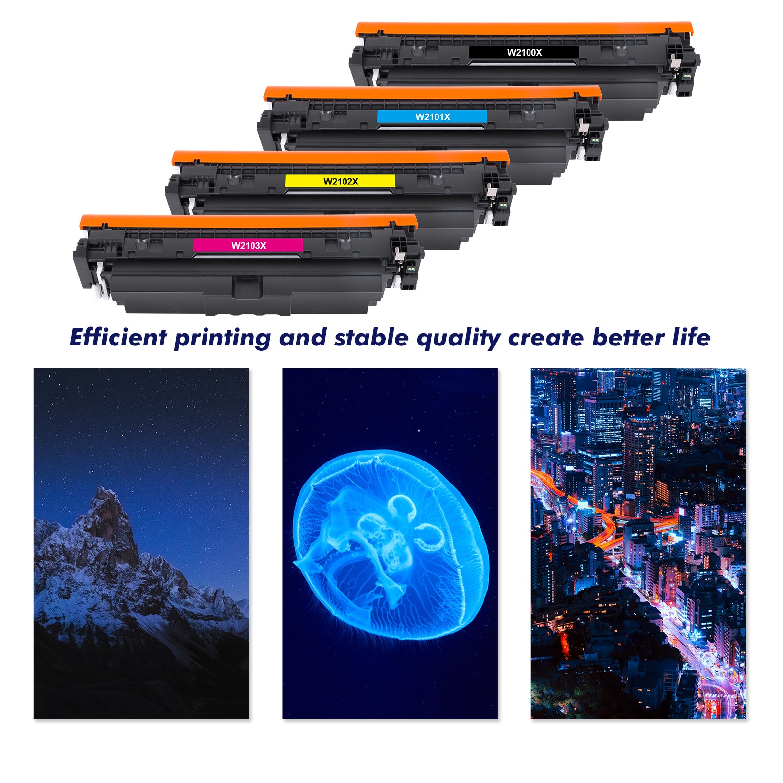 WITH CHIP 210X 210A Laserjet Toner Cartridge Compatible for HP 210X W2100X 210A W2100A High Yield Toner for HP Laserjet 4301fdn 4201dn 4201dw 4301fdw Printer Ink 4-Pack