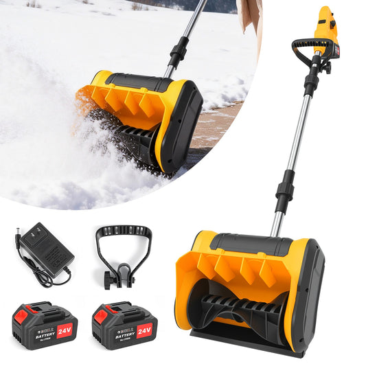 BAOKALER 21V Cordless 3-Stage Foldable Snow Shovel, 11Inch & 6.6Lb Lightweight Electric Snow Blower with 2 x 4.0Ah Battery & Fast Charger for Driveway & Sidewalks