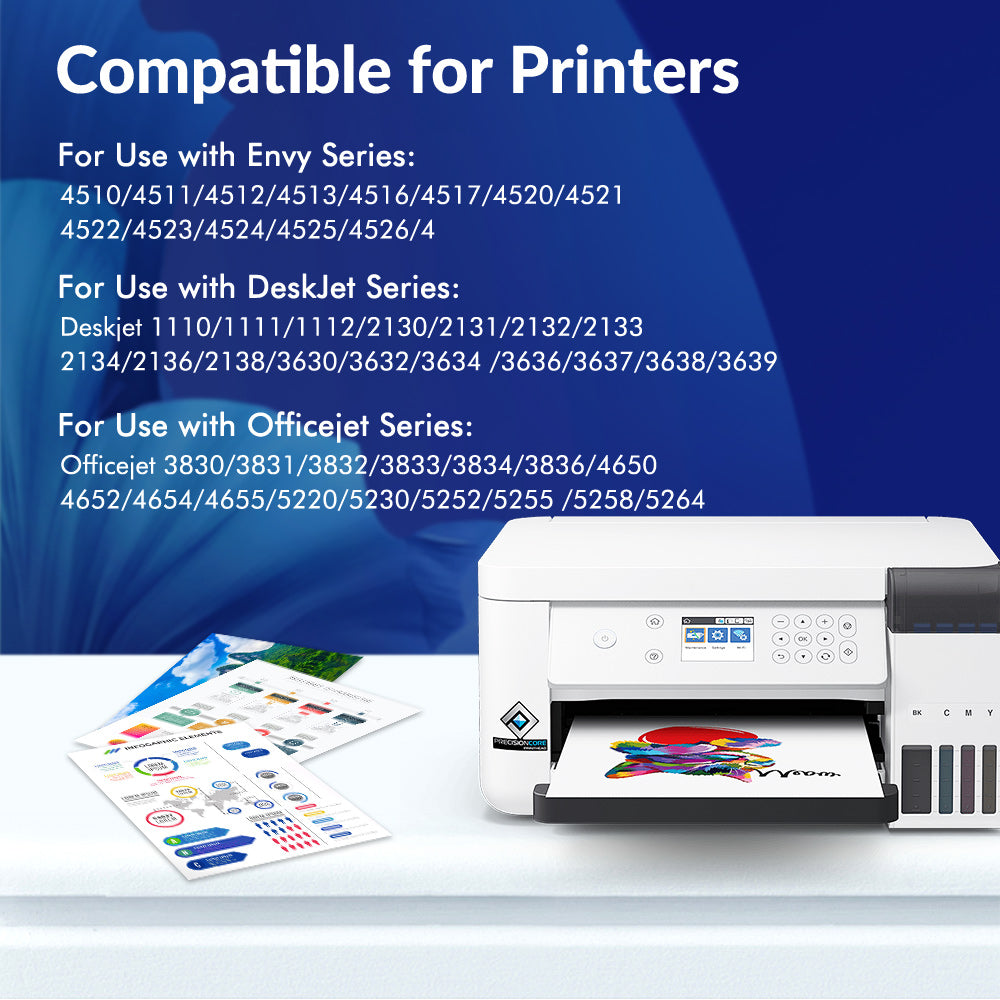 63XL Ink Cartridges Replacement for HP Ink 63 63XL Compatible with OfficeJet 3830 4650 4655 5255 5258 5200 Envy 4510 4520 DeskJet 1110 3630 Printer (1 Black,1 Tri-Color)