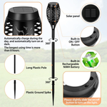 Load image into Gallery viewer, 8 Packs Solar Tiki Torch Lights with Flickering Flame, Waterproof H-alloween Solar Lights Outdoor, Solar H-alloween Pathway Lights, H-allowee Decor Lights for Garden, Lawn, Patio, Yard
