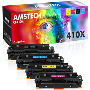 410X Toner Cartridge 4 Pack Compatible Replacement for 410X 410A CF410X CF411X CF412X CF413X Color Pro MFP M477fnw M477fdw M452dn M452nw M477fdn M452dw Printer Ink (Black Cyan Yellow Magenta)