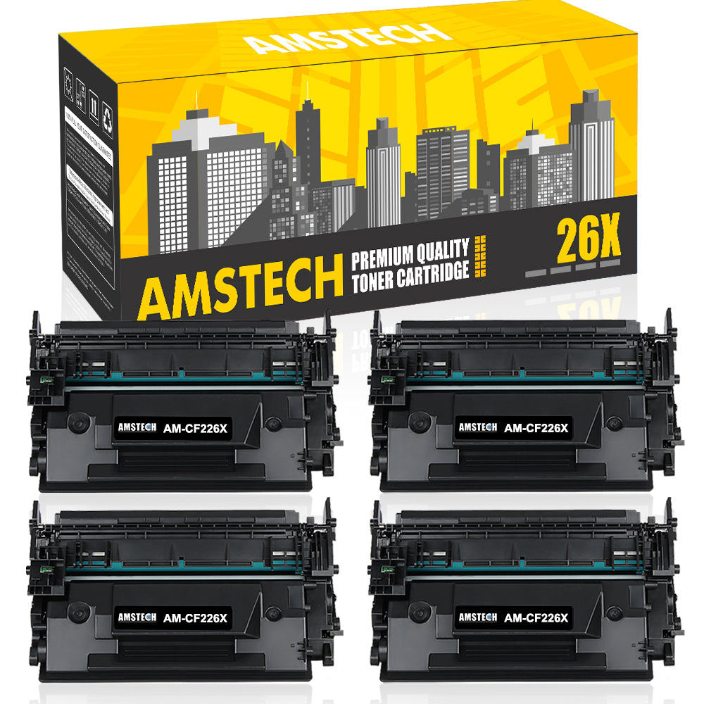 Amstech 4Packs Compatible for HP 26X CF226X 26A CF226A M402n for HP M402dn M426fdn HP Laserjet Pro M402n M402dn M426fdn M426fdw M402dw HP Laserjet MFP M426dw M426fdn Toner Cartridges Printer Ink