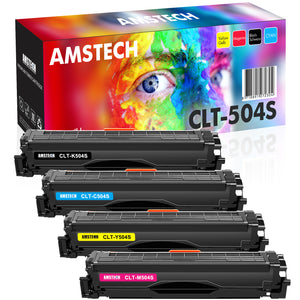 Amstech Compatible Toner Cartridge Replacement for Samsung 504S CLT-504S CLT-K504S CLT-K504 Samsung Xpress C1860FW SL-C1860FW SL-C1810W CLX-4195FW CLP-415NW Toner (Black Cyan Yellow Magenta, 4-Pack)