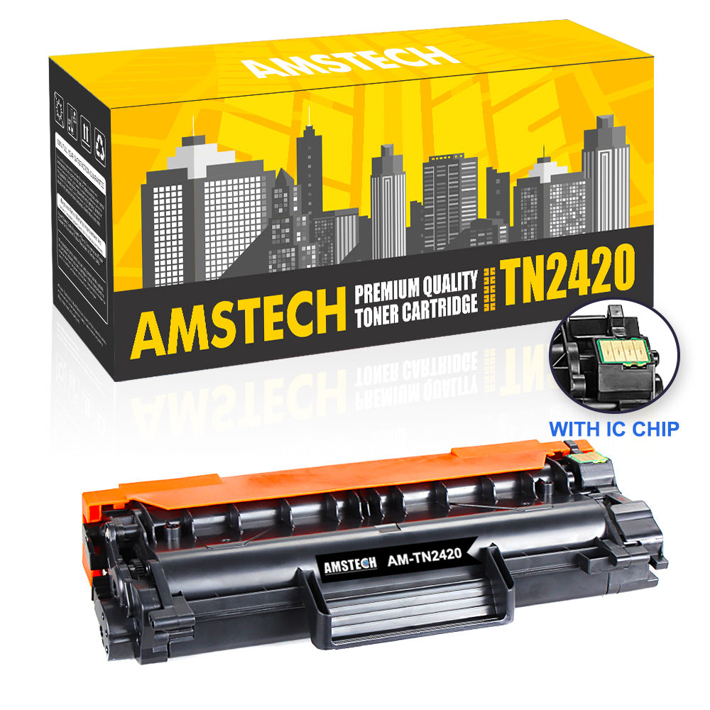 Amstech WITH CHIP Compatible for Brother TN2420 TN-2420 Toner for Brother HL-L2350DW Toner MFC-L2710DW HL-L2370DN DCP-L2530DW DCP-L2510D MFC L2750DW HL L2375DW L2310D MFC L2710DN L2730DW DCP-L2550DN