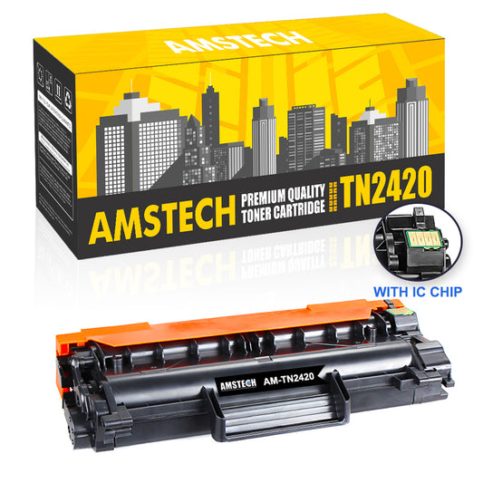 Amstech WITH CHIP Compatible for Brother TN2420 TN-2420 Toner for Brother HL-L2350DW Toner MFC-L2710DW HL-L2370DN DCP-L2530DW DCP-L2510D MFC L2750DW HL L2375DW L2310D MFC L2710DN L2730DW DCP-L2550DN